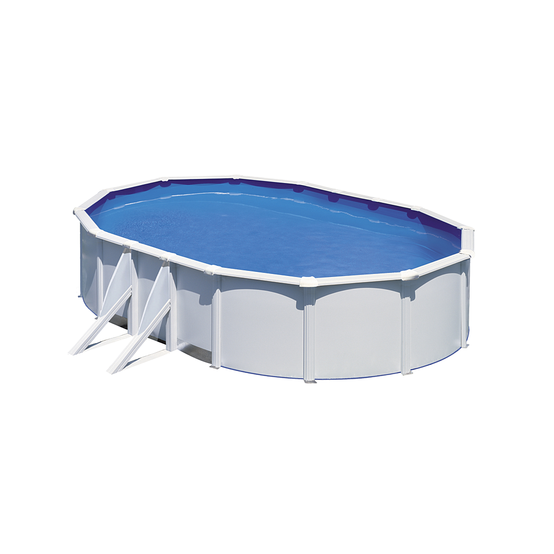 Piscine ovale acier 5 27m x 3 27m x H: 1 22m Filtration à sable