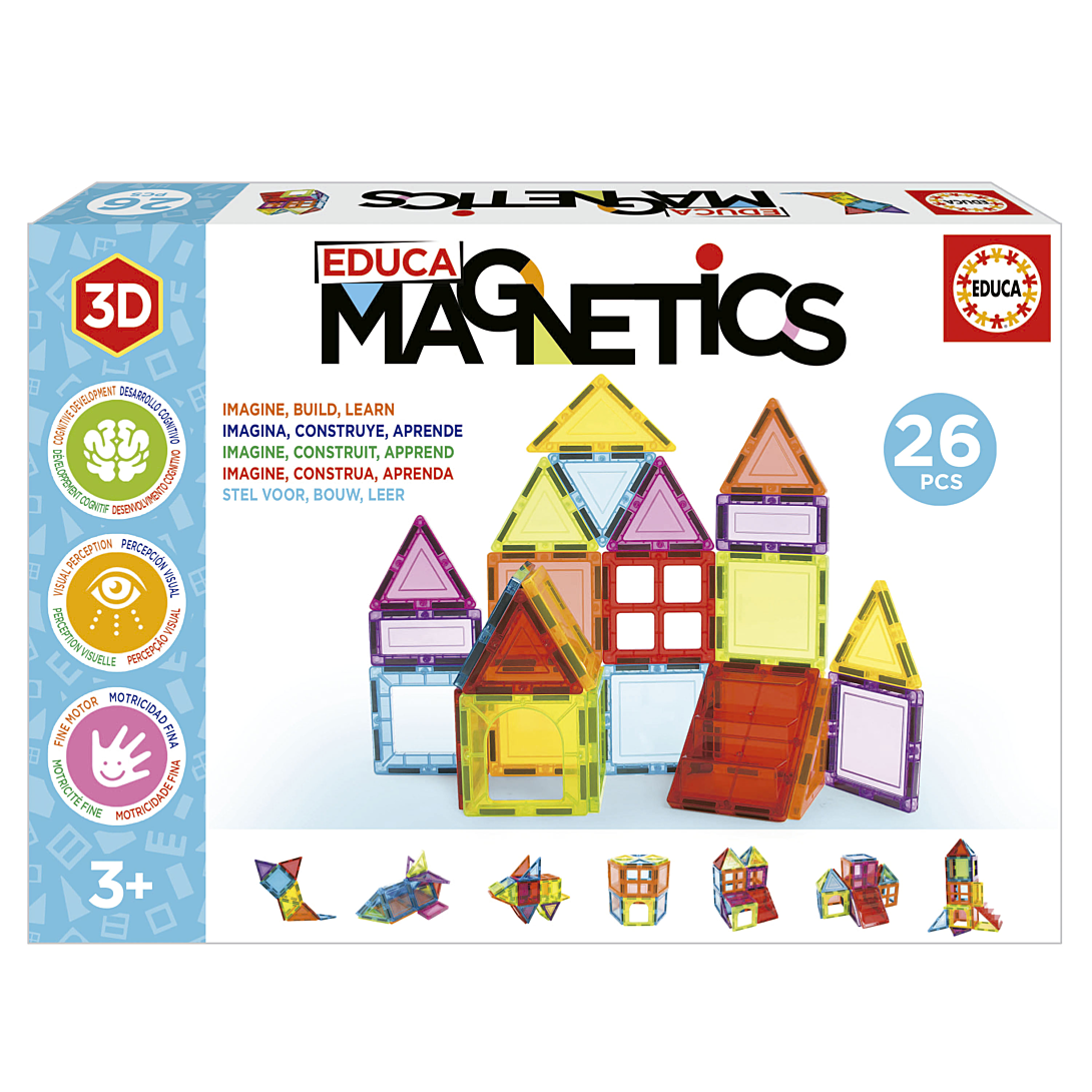 Jeu éducatif EDUCA Magnetics Construction 3D magnétique avec 26 pièces pour stimuler la créativité des enfants - vue 10