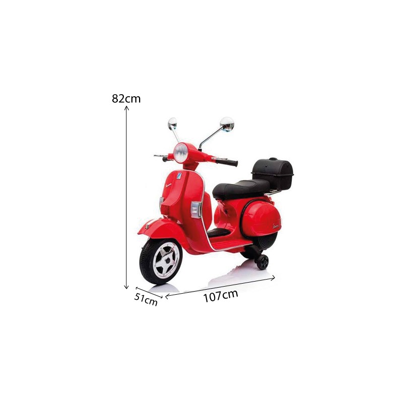 MOTO ÉLECTRIQUE POUR Enfants Replica Vespa PX 150 Full 12V Topcase