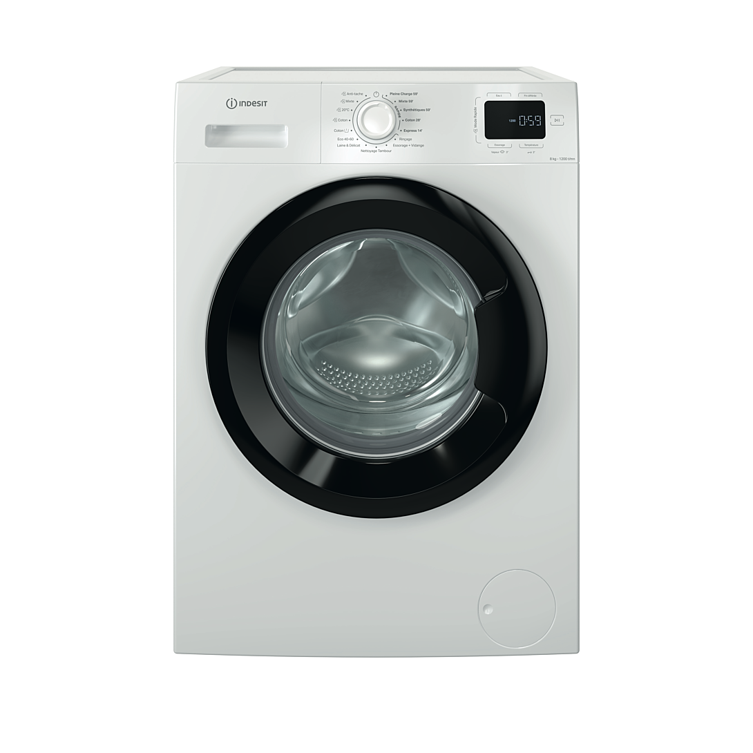 Machine à laver hublot Indesit IM MY TIME FR largeur : 60 cm profondeur : 55 cm hauteur : 84.5 cm 55 litres 8 kg 1200 toursmin - vue 3