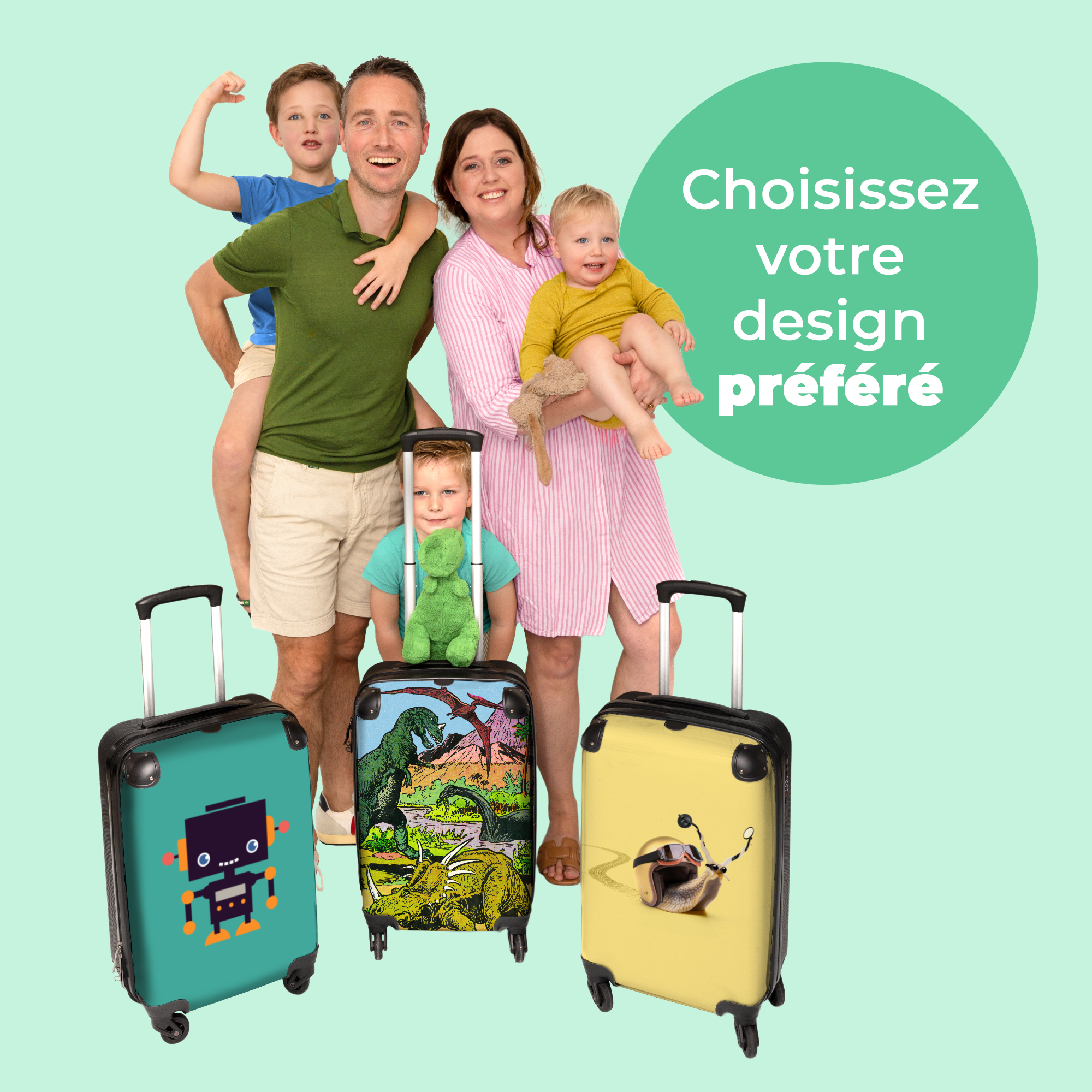 Housse De Valise élastique 3D Avec Fermeture éclair – Protection Anti-rayures, Poussière – Tailles S à XL (18-32 Pouces)