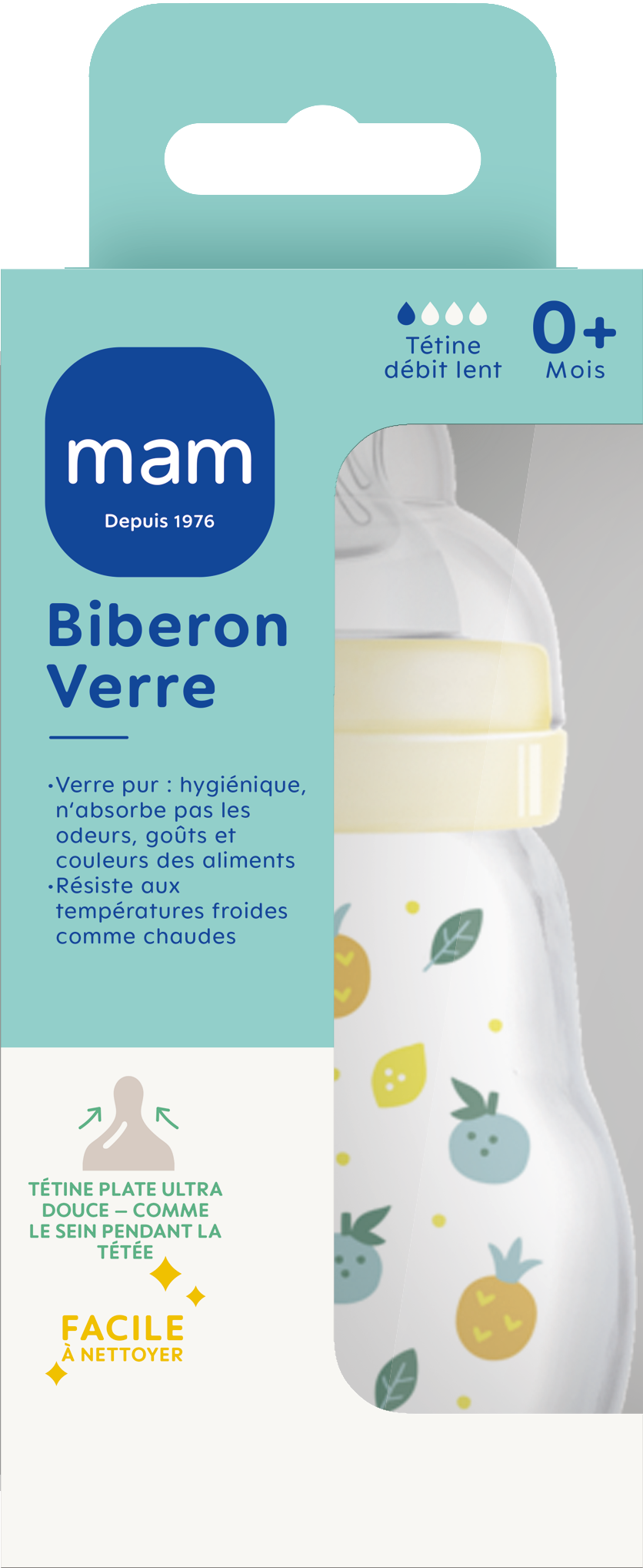 Biberon verre 170ml débit 1 - vue 2