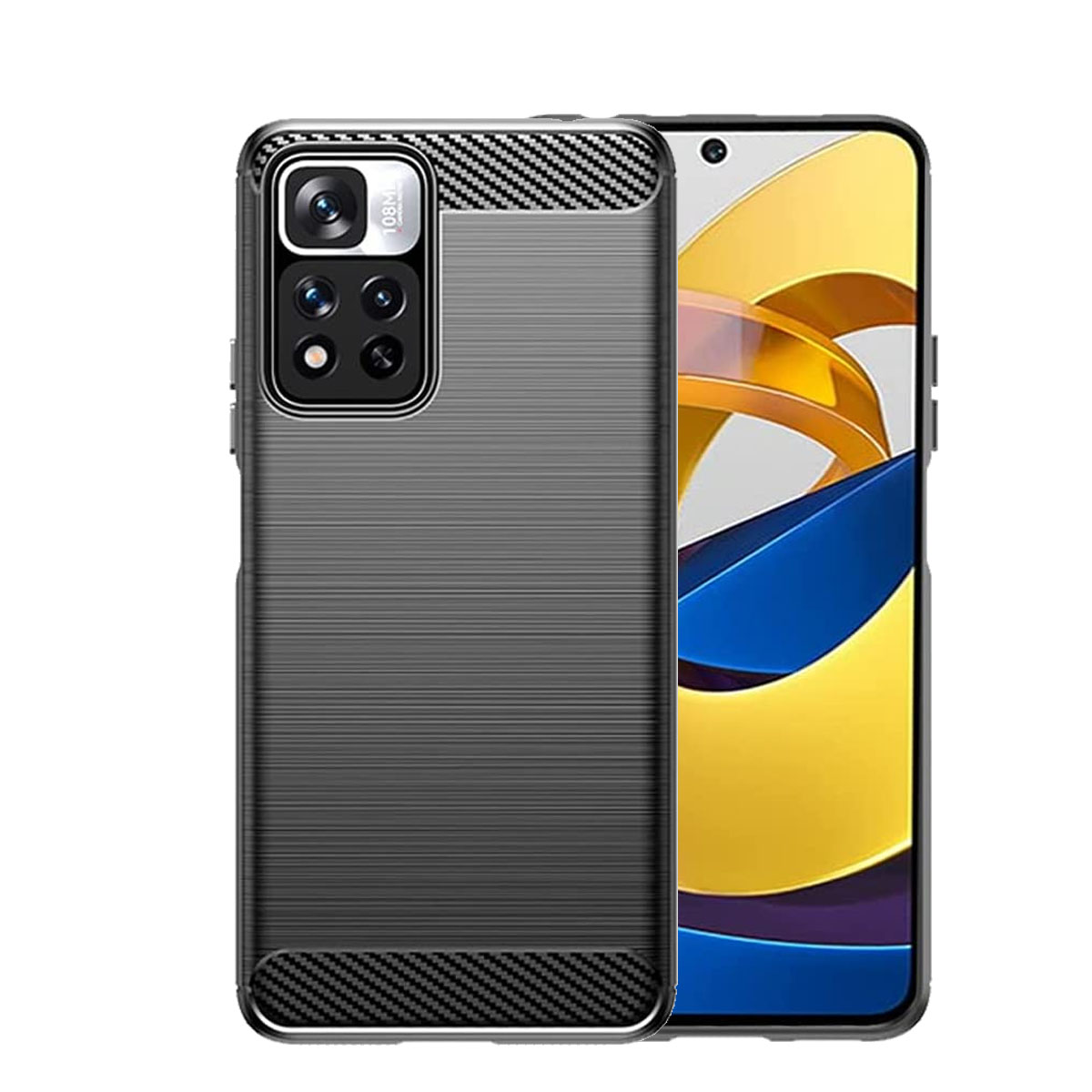 Pack Coque Silicone Noir + Verre Trempé Pour Poco M4 Pro 5G - Little Boutik - Neuf