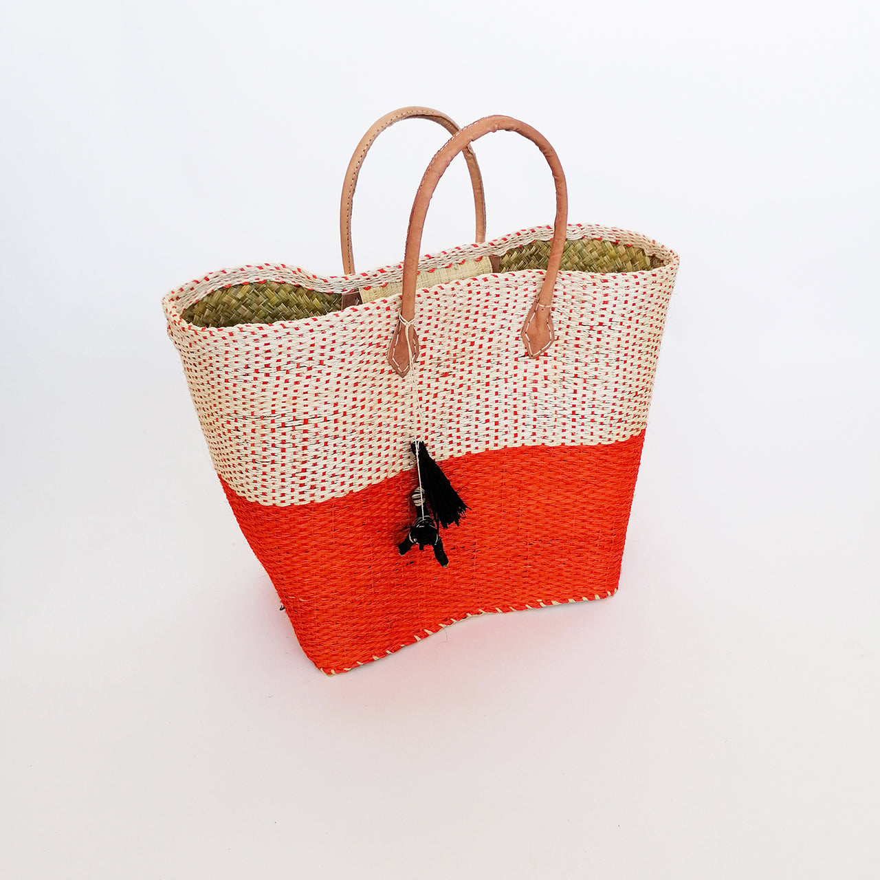 Corbeille En Paille Orange - Panier Décoratif Pour Rangement Ou Décoration - Style Nature Et Bohème - 10