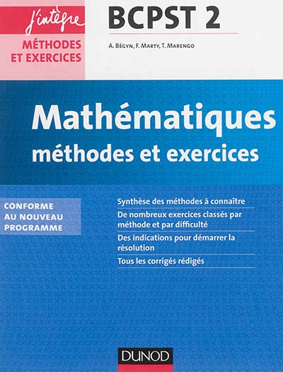 Mathématiques, méthodes et exercices BCPST 2 : conforme au nouveau ...