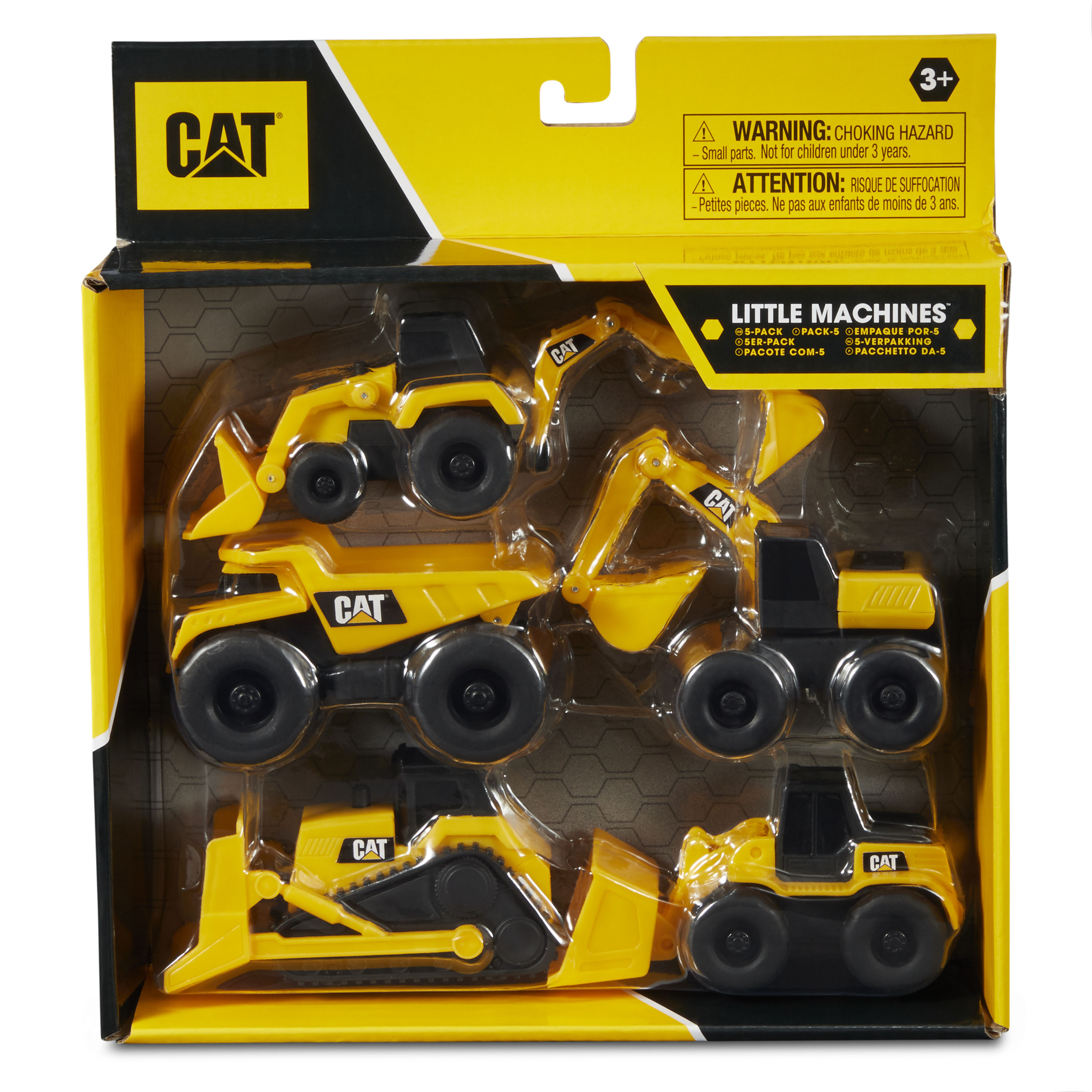 CAT PACK LITTLE MACHINES MEGA SET 41 PIÈCES : 8 VEHICULES 8CM 1 EXCAVATRICE 13CM 1 GRUE 19CM DES PANNEAUX ROUTIERS CÔNES BARILS ET ROCHERS. - vue 2