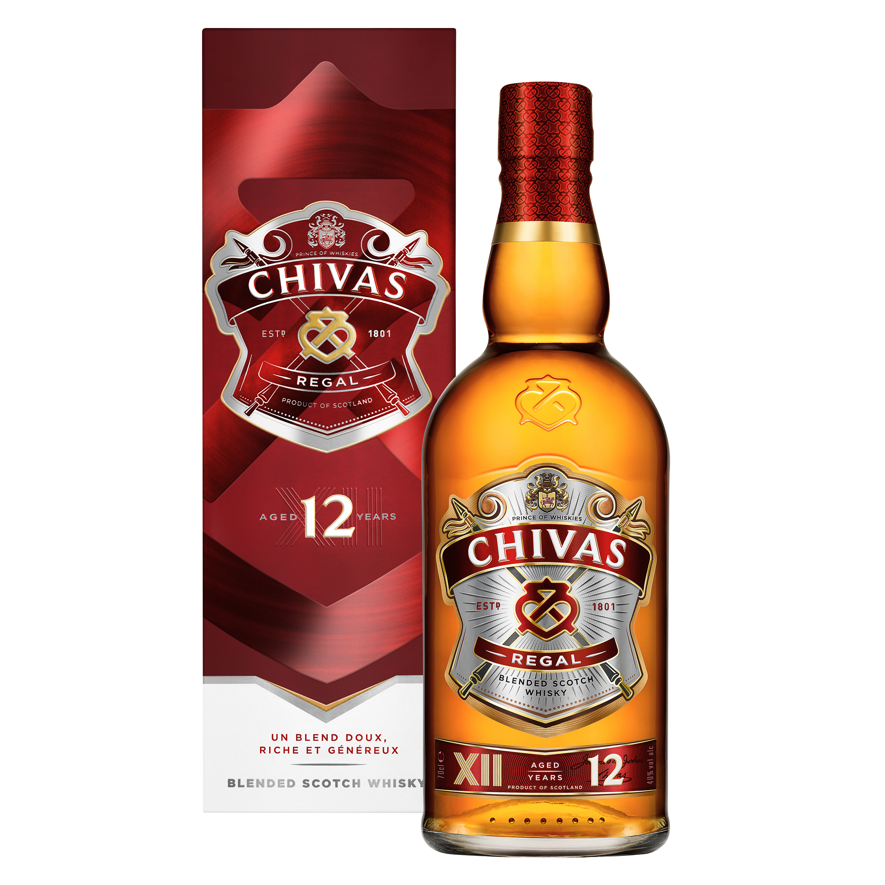 Whisky Blend Chivas Regal 12 ans - Ecosse, 40% vol. - 70 cl