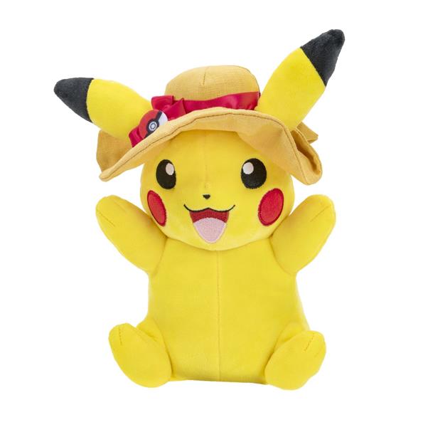 Peluche 20cm Pokemon : Pikachu chapeau d'été