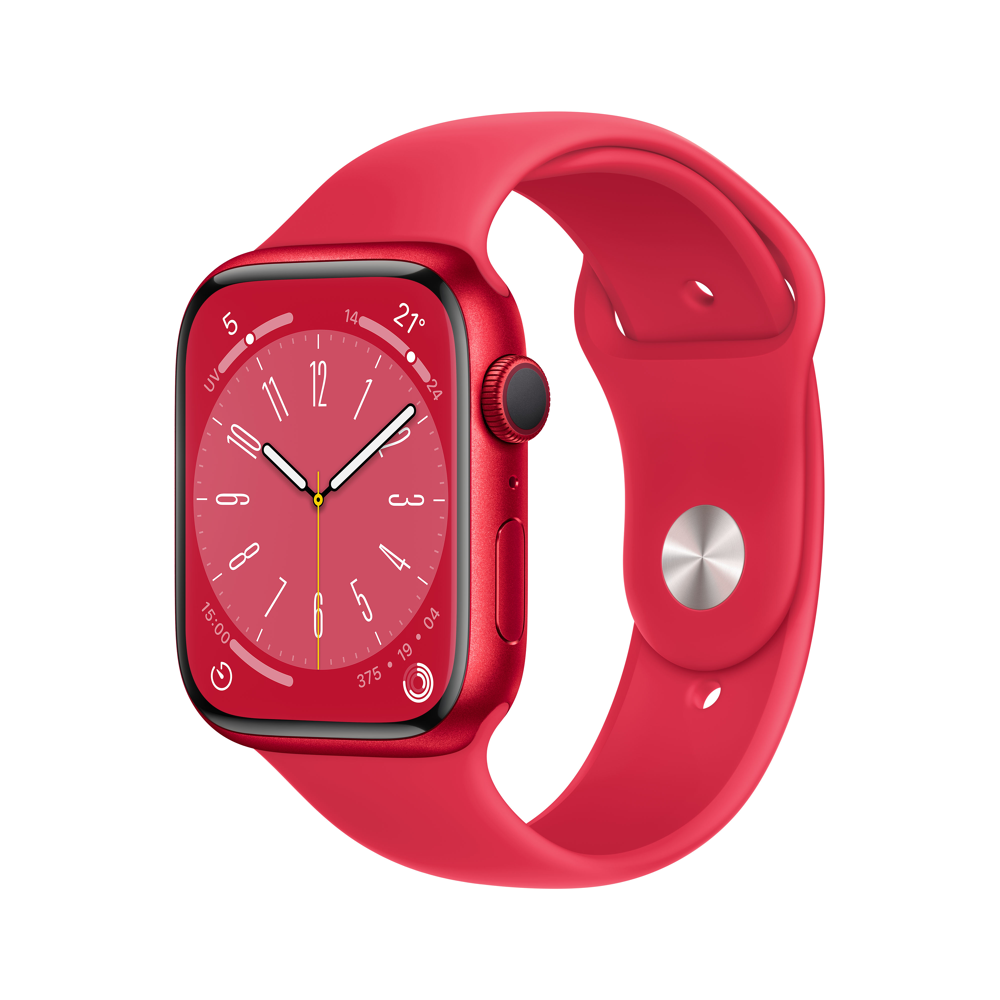 Montre Connectée Apple Watch Series 8 GPS, boîtier Aluminium (PRODUCT)RED 45mm avec Bracelet (PRODUC