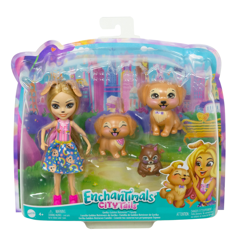 Enchantimals - Coffret Famille De Gerika Retrievers - Mini Poupée - 4 ans et +