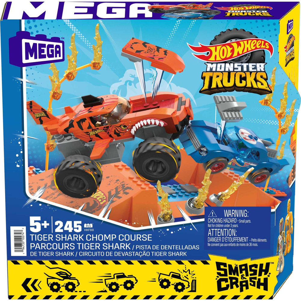 MEGA Hot Wheels - Parcours Tiger Shark Chocs et Fracas - Jouet de construction - 5 ans et +