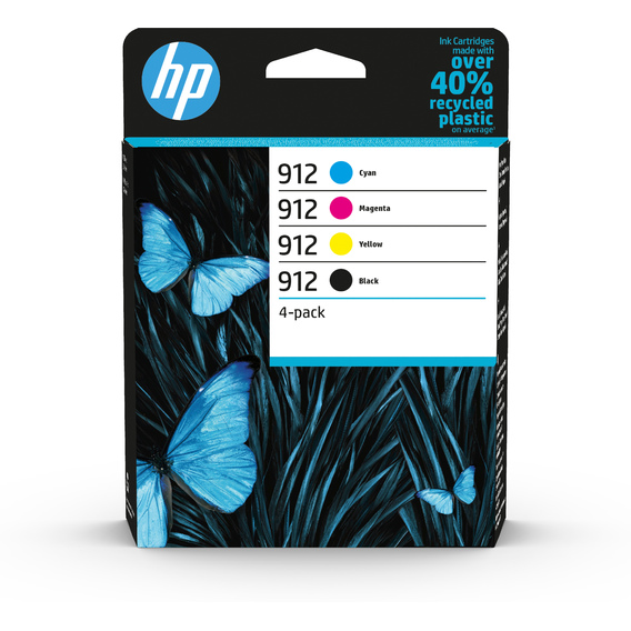 HP 912 Pack de 4 cartouches d'encre Noir/Cyan/Magenta/Jaune authentiques