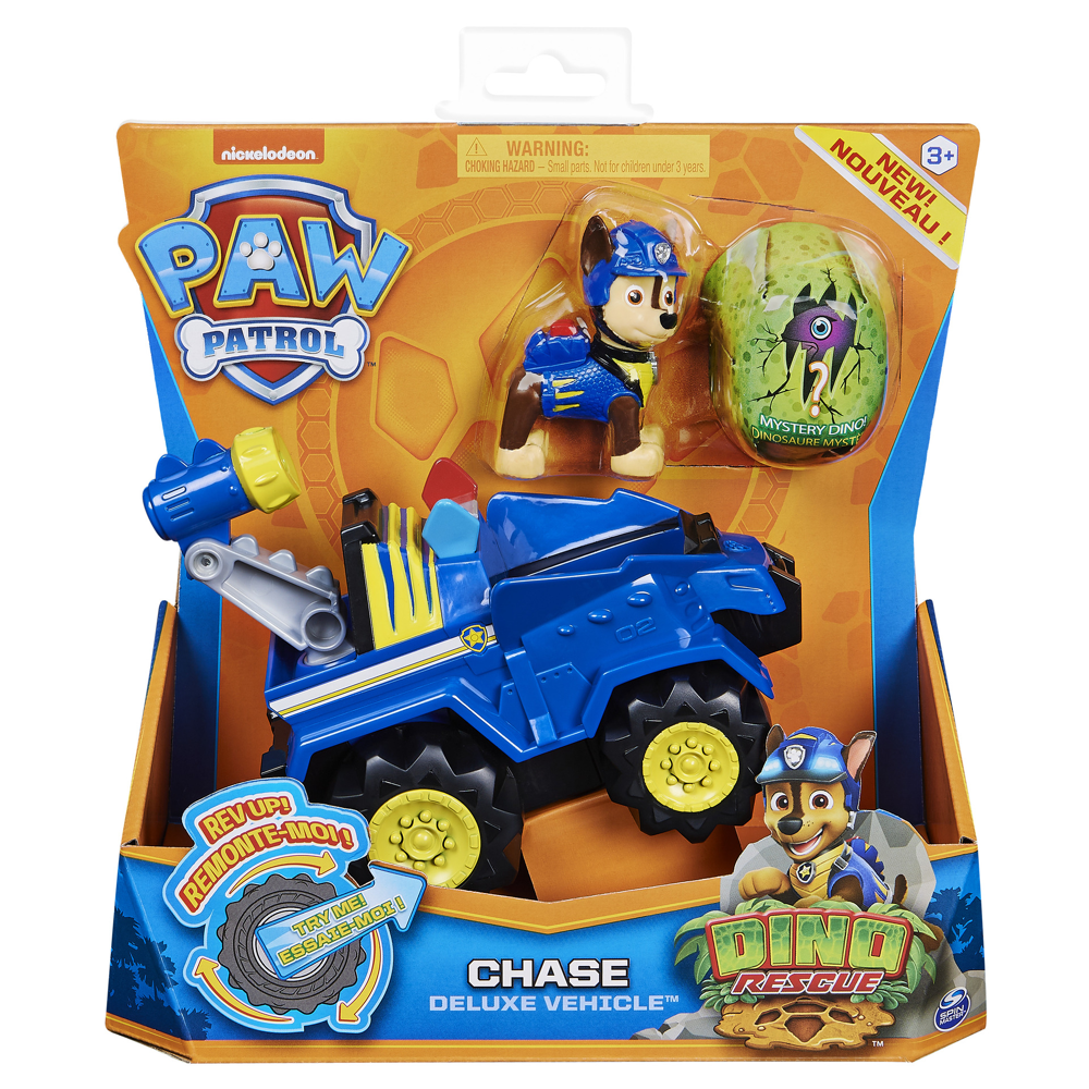 Vehicule + Figurine Chase Dino Rescue Paw Patrol - La Pat' Patrouille