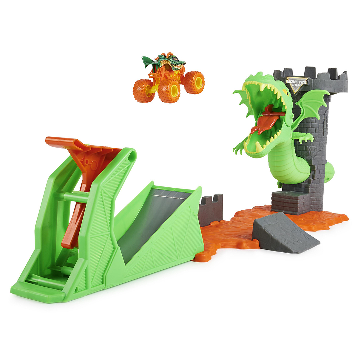 Playset Dueling Dragon + 1 Véhicule Die Cast 1:64 Monster Jam - Monster Jam