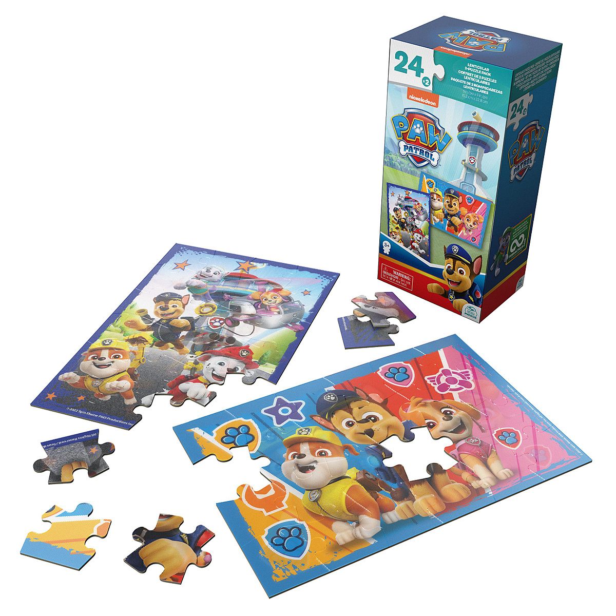 Boîte carton de 2 puzzles lenticulaires La Pat' Patrouille