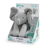 Peluche interactive pour bébé Flappy l'éléphant 30 cm - Bouge, Parle et Chante en Français