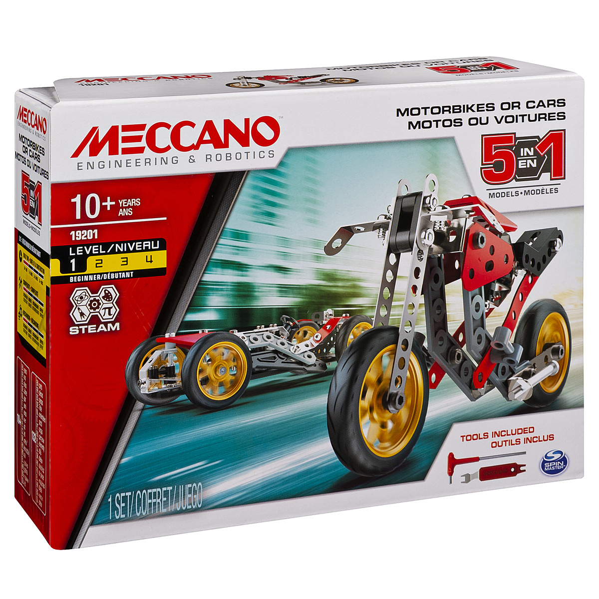 Voiture Et Moto - 5 Modeles Meccano