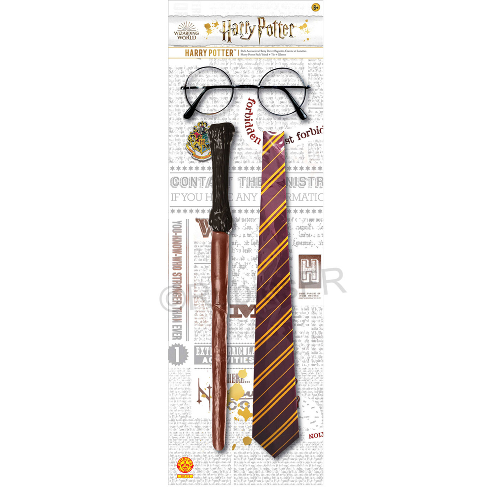Kit Harry Potter Lunette + Baguette + Cravate - Harry Potter