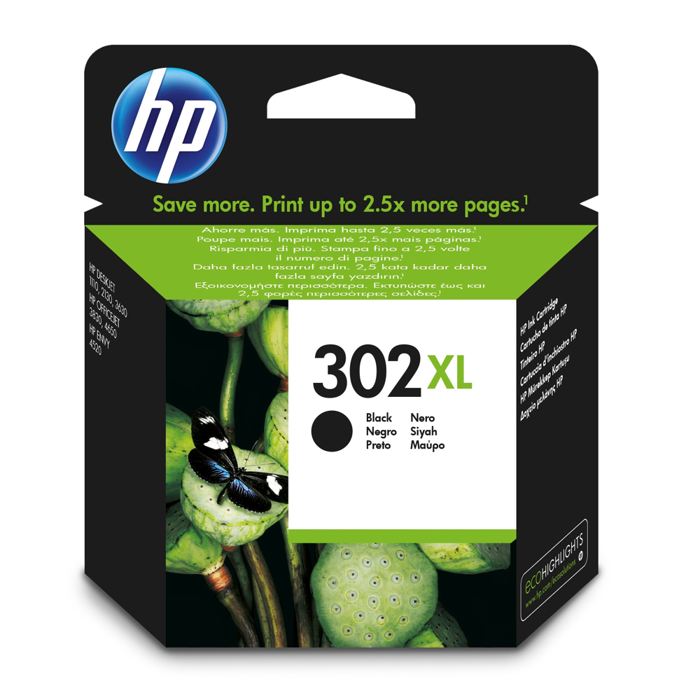 HP 302XL Cartouche d’encre noire grande capacité authentique