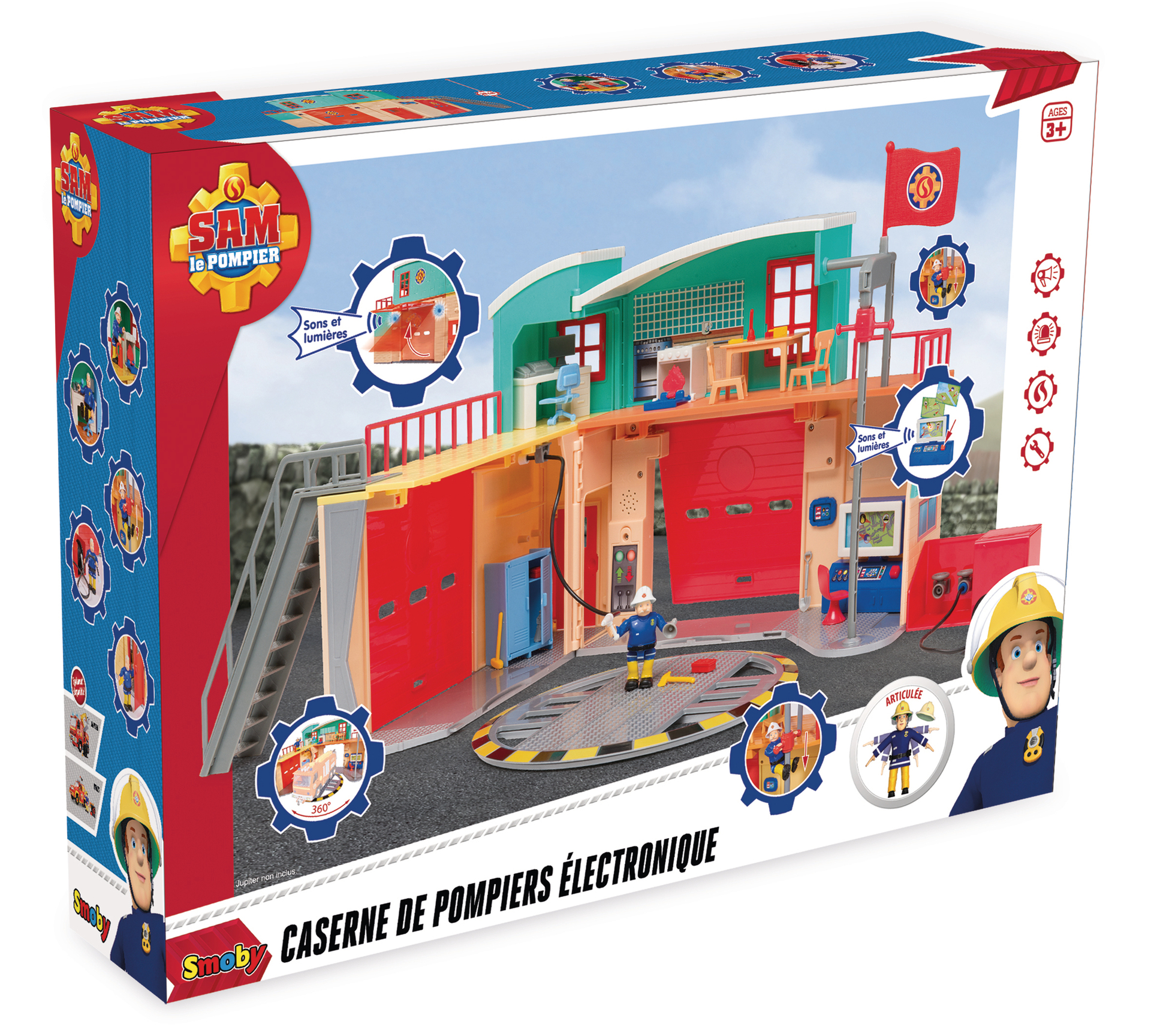 Caserne Sam le Pompier Pontypandy Smoby avec 1 figurine Jouet pour enfant à partir de - vue 3