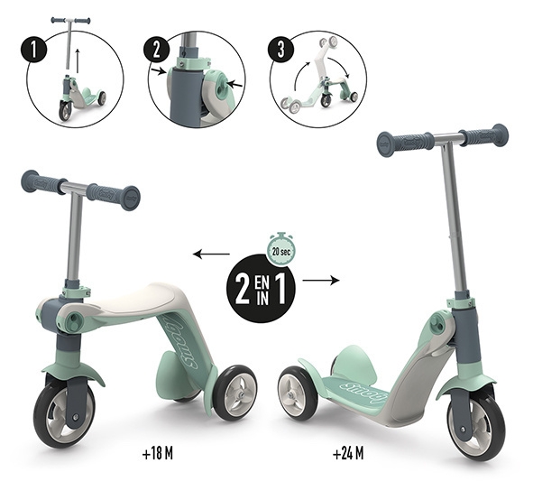 Patinette Réversible 2 En 1 Smoby – Transformable, Pour Enfants 18 mois à 4 ans - vue 5