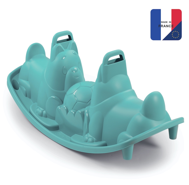 Jouet à bascule chiens bleus