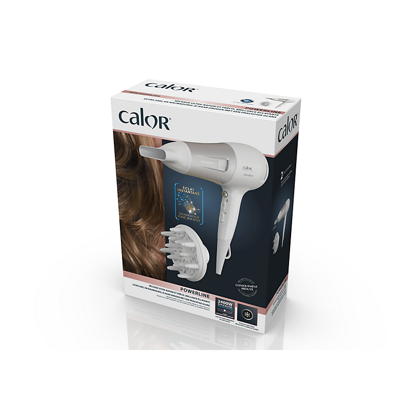 Sèche-cheveux 2100w blanc powerline - cv5930co - calor