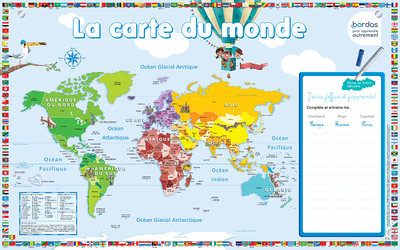 Les posters effaçables - La carte du monde (Broché)