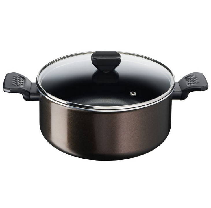 Faitout aluminium 24cm avec couvercle easy cook & clean - b5544602 - tefal