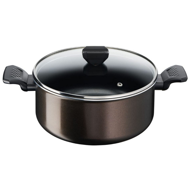 Faitout aluminium 24cm avec couvercle easy cook & clean - b5544602 - tefal