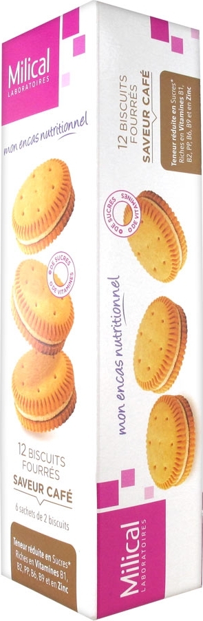 Biscuits diététiques hyperprotéinés x12 - saveur : café