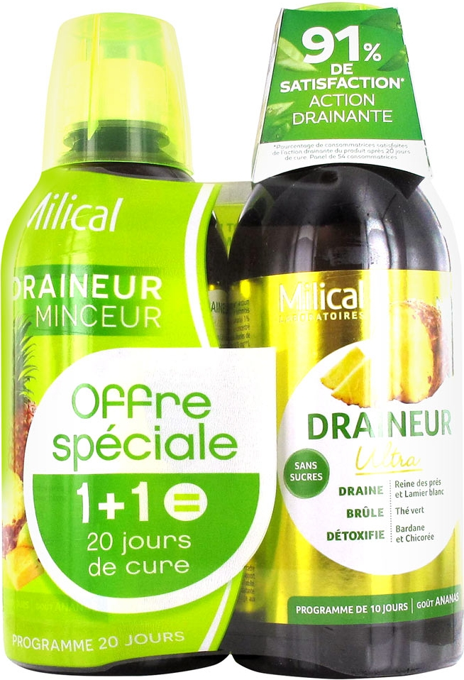 Draineur ultra 2x500ml -Goût ananas