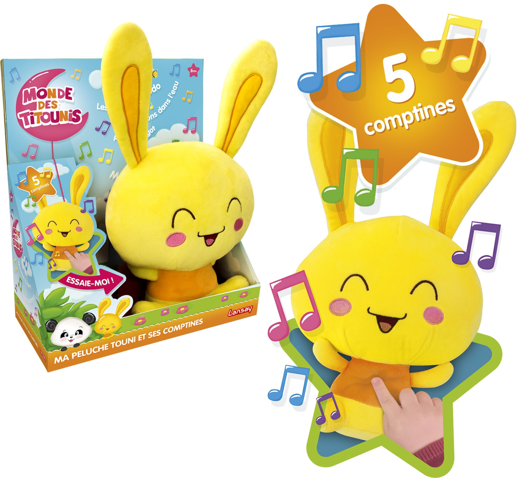 Titounis - Ma Peluche Touni et ses Comptines - 1er Âge - Dès 6 mois - Lansay