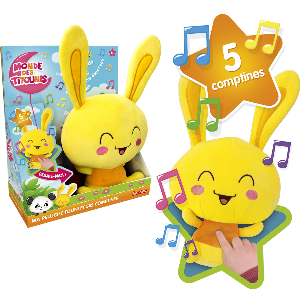 Titounis - Ma Peluche Touni et ses Comptines - 1er Âge - Dès 6 mois - Lansay