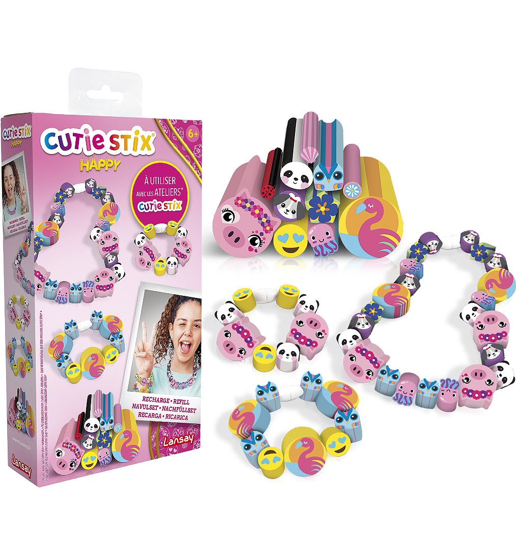 Cutie Stix - Recharge Happy - Création de bijoux enfants - Dès 6 ans - Lansay