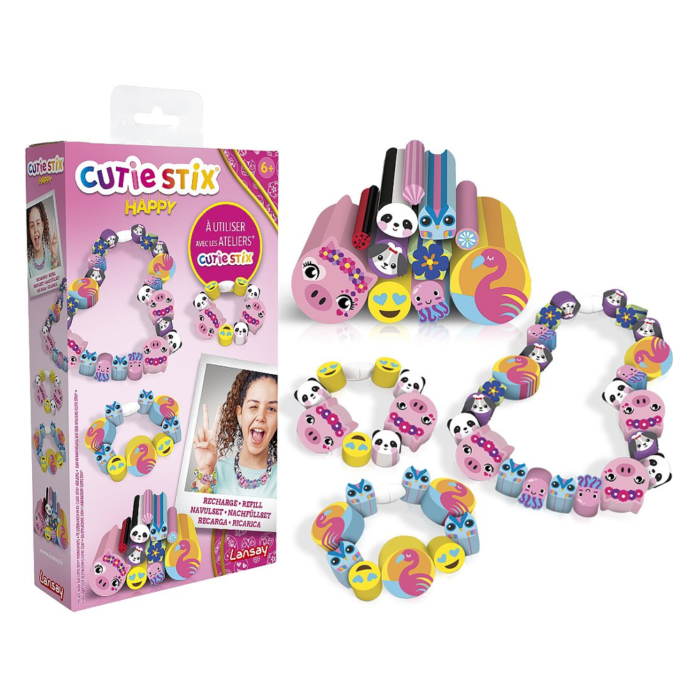 Cutie Stix - Recharge Happy - Création de bijoux enfants - Dès 6 ans - Lansay
