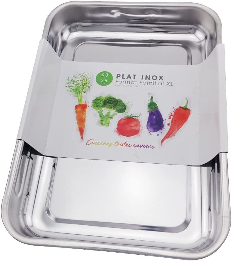 Plat à four rectangulaire Rossetto inox 40cm