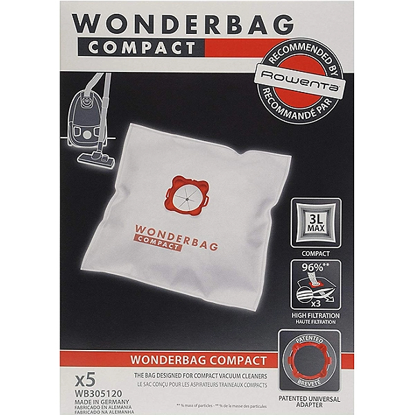 Sac aspirateur Wonderbag Wb305120 Compatible Rowenta