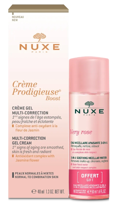 Crème prodigieuse boost crème gel 40ml + Eau micellaire very rose 40ml Offerte