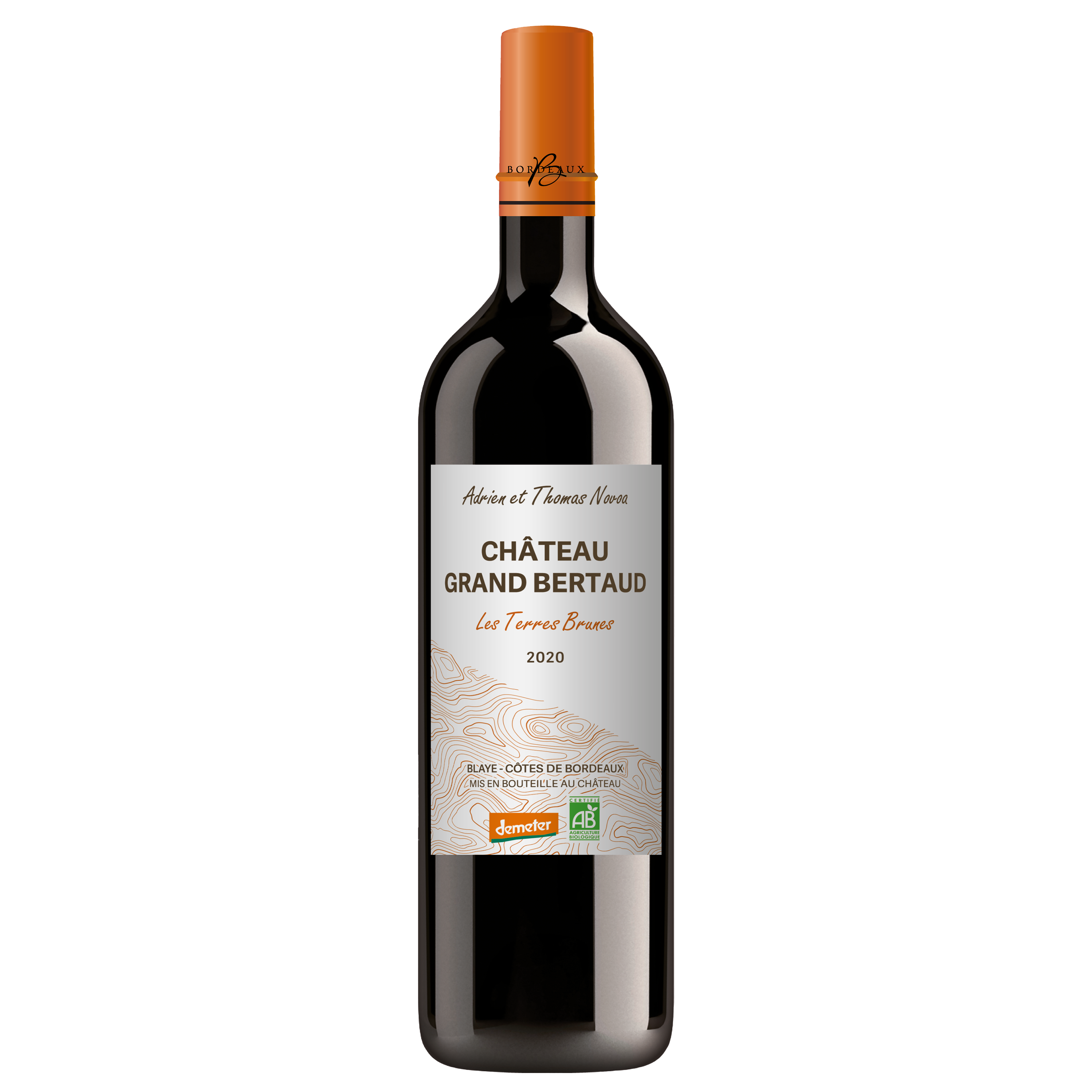 Château Grand Bertaud Les Terres Brunes BIO, 2020 - Blaye Côtes de Bordeaux AOP - Rouge - 75 cl