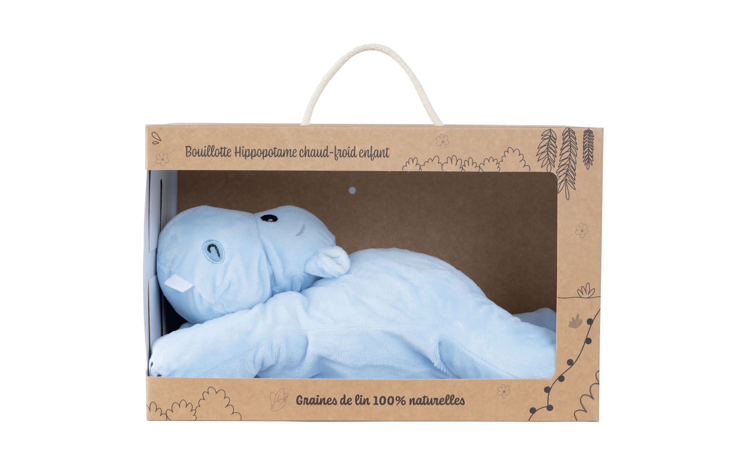 Bouillotte graines de lin hippopotame