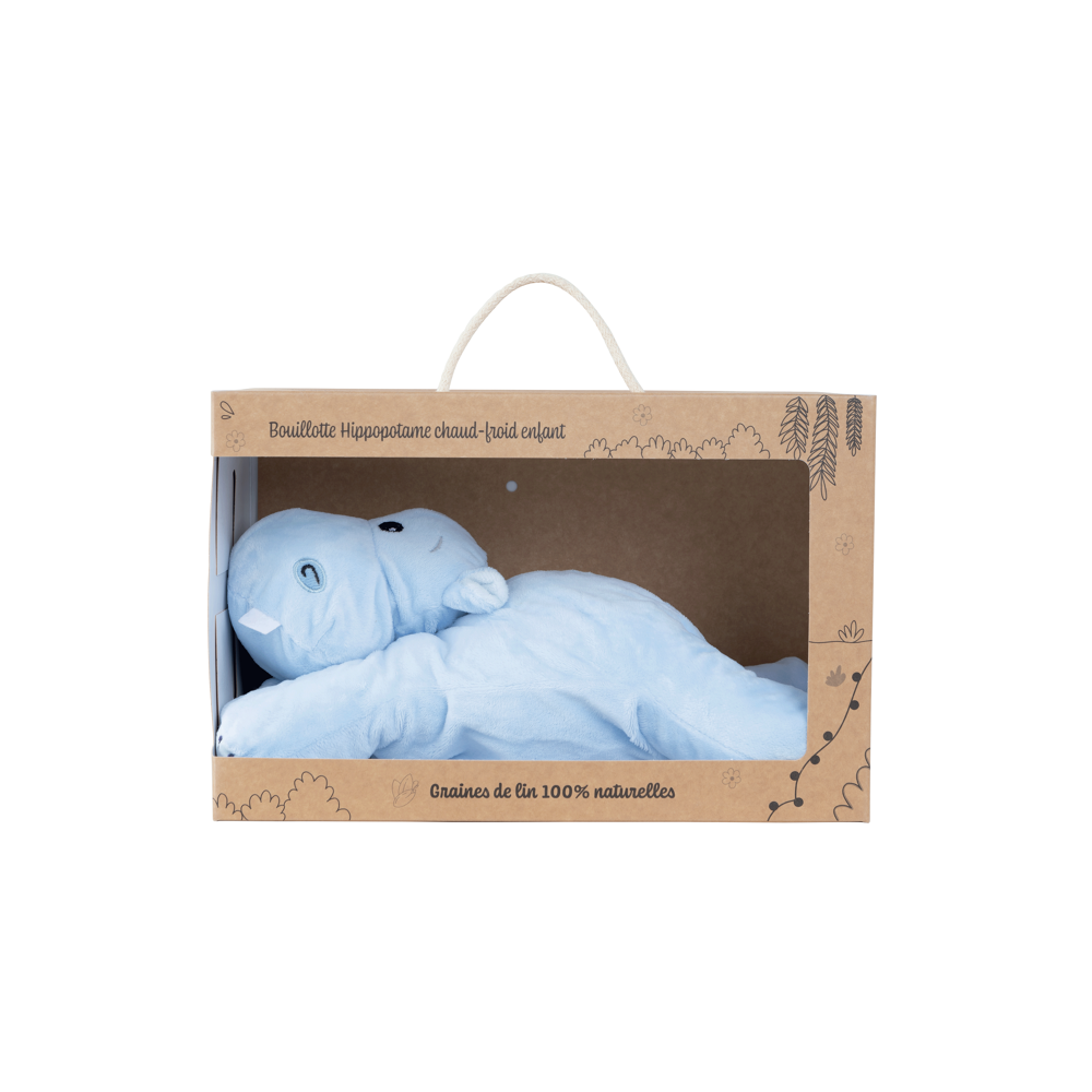 Bouillotte graines de lin hippopotame