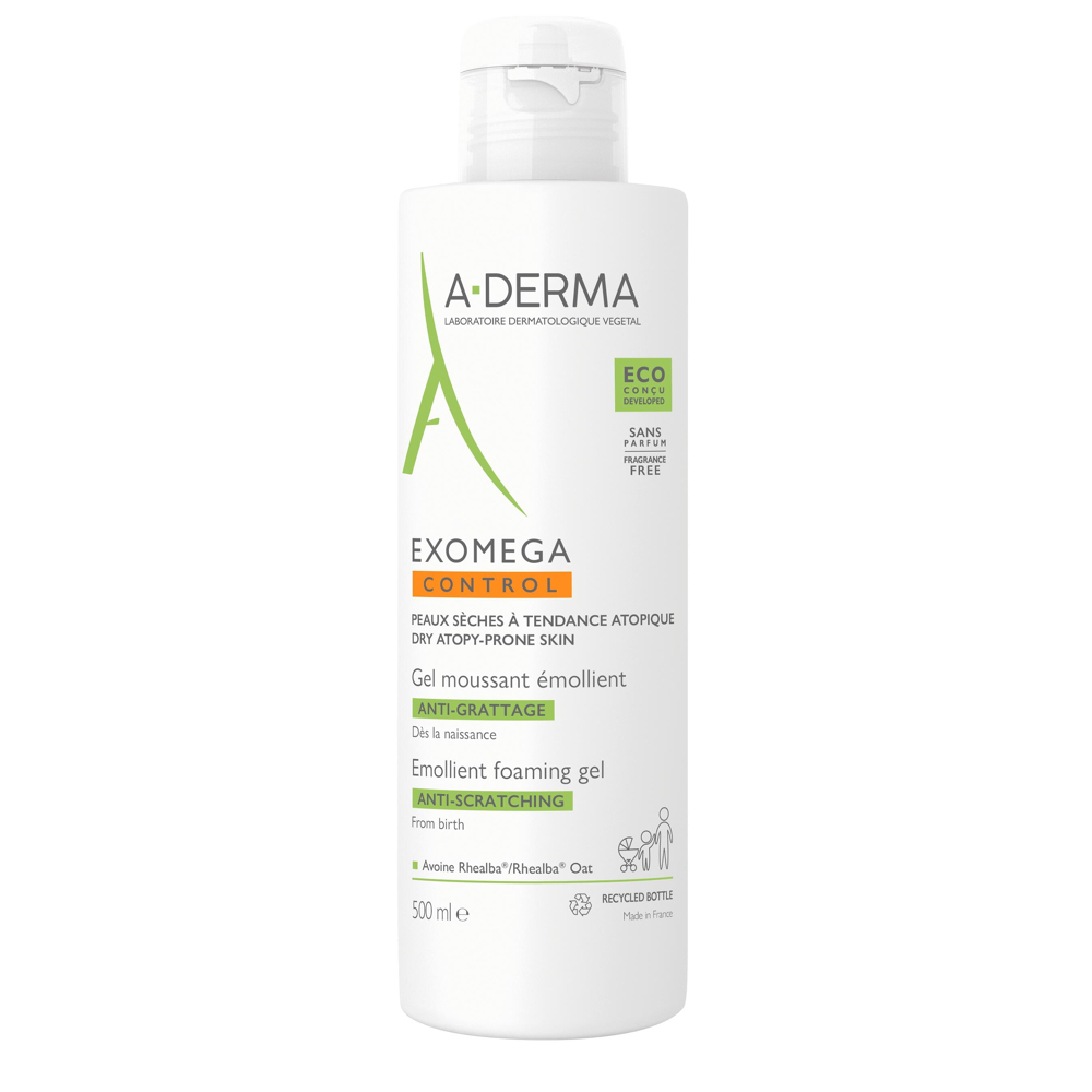 A-Derma - Exomega Control - Gel moussant émollient anti-grattage 500 ml