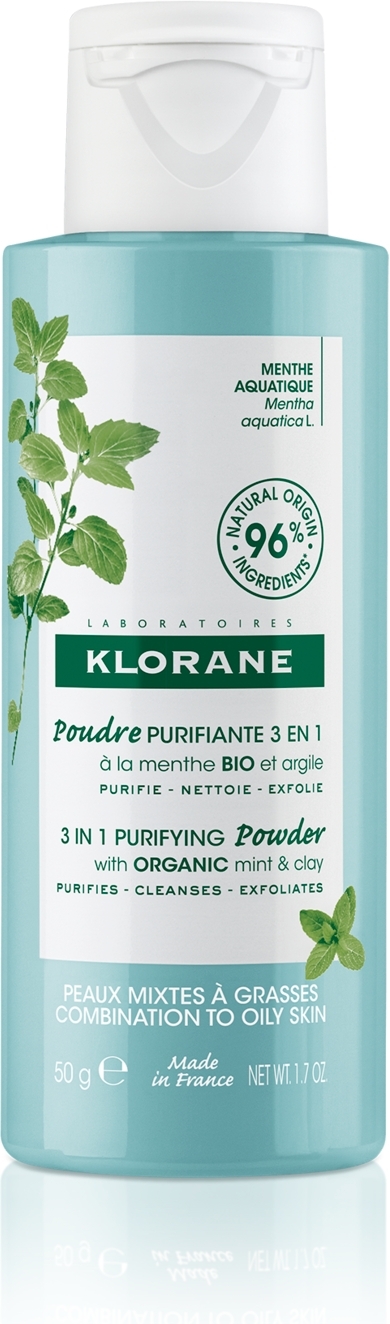 Poudre purifiante visage 3 en 1 Bio - Menthe Aquatique et Argile - 50g