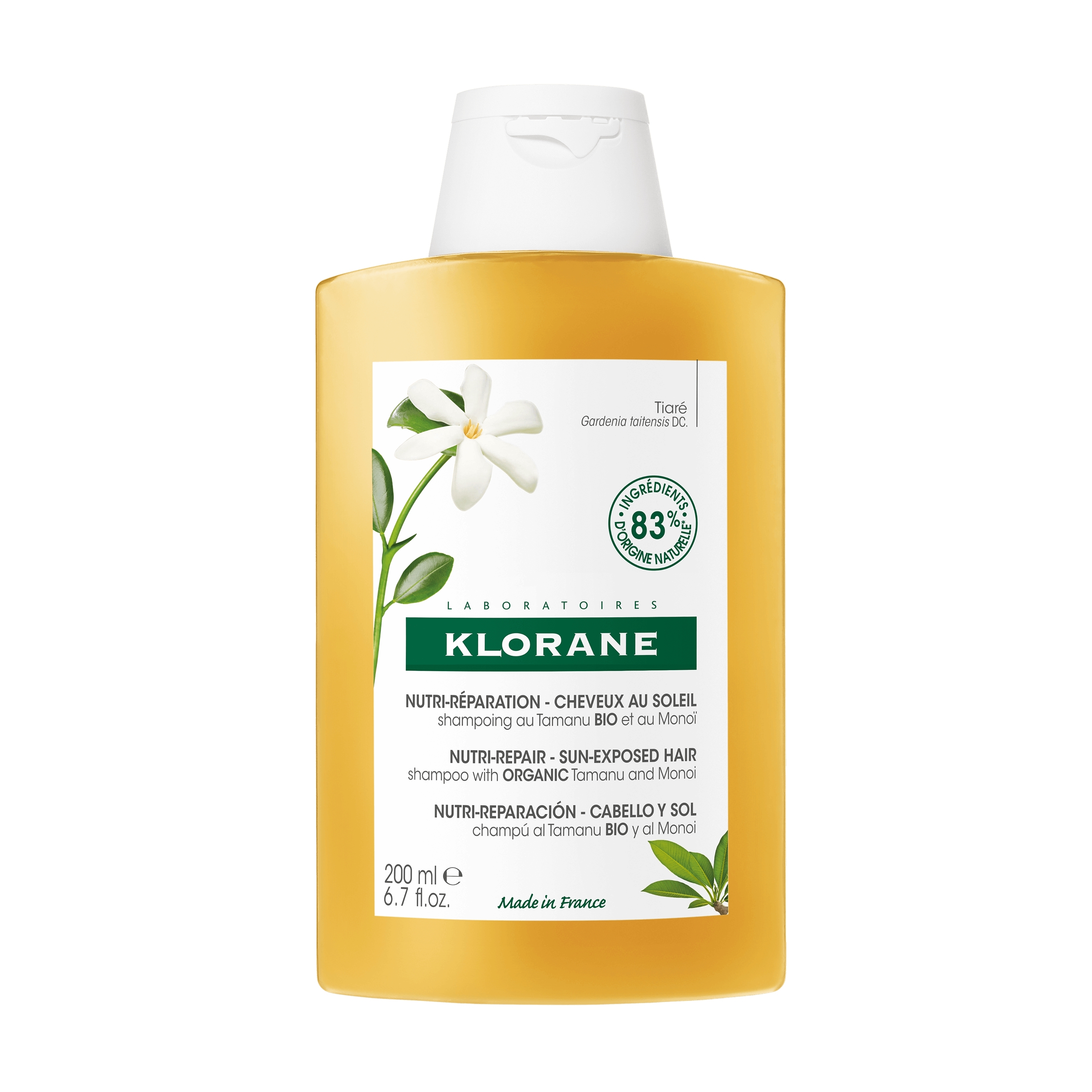 Shampooing nutritif après-soleil au Monoï et Tamanu BIO - Cheveux exposés au soleil 200ml