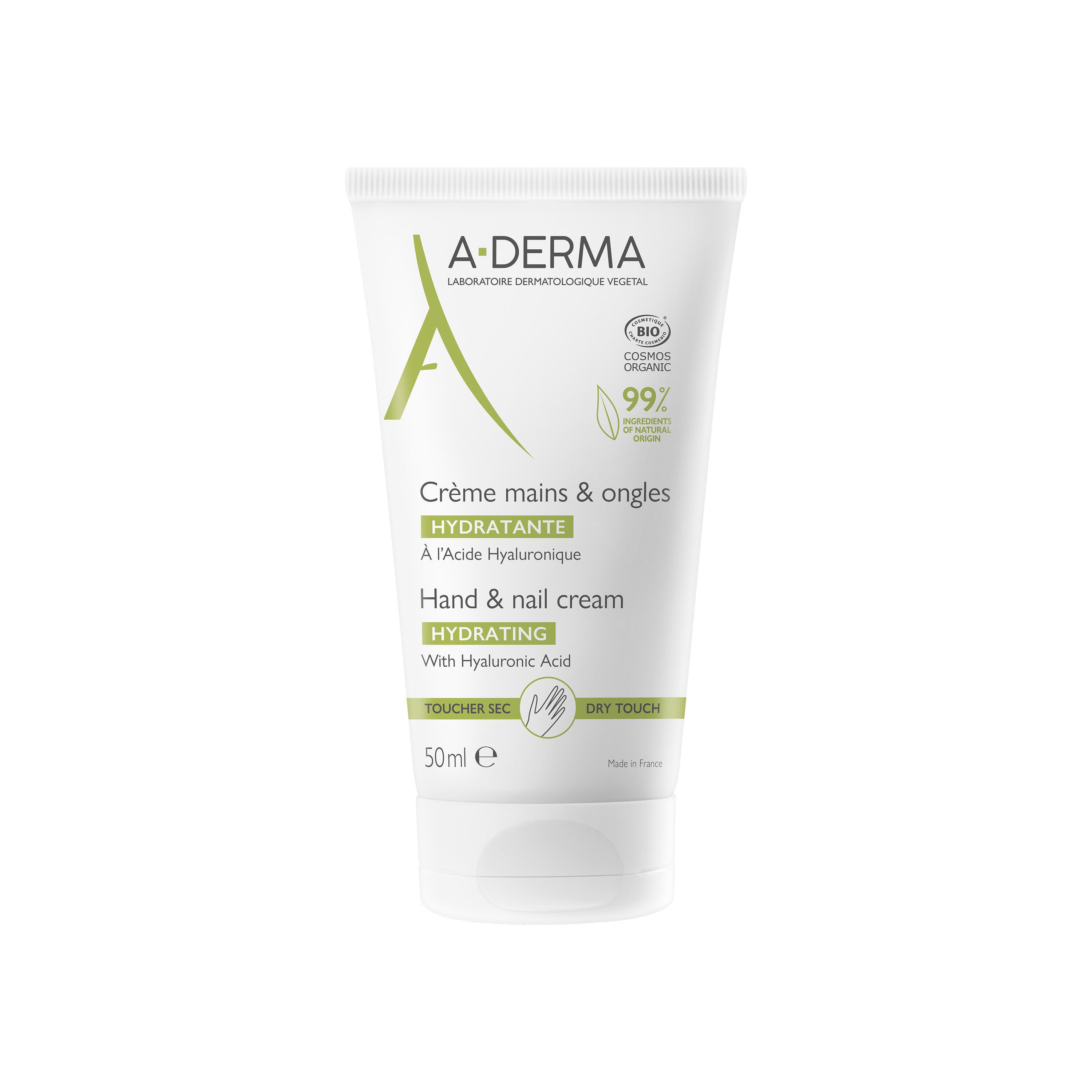 Crème Hydratante Mains Et Ongles À 'acide Hyaluronique Bio A derma Le Tube De 50ml - vue 3