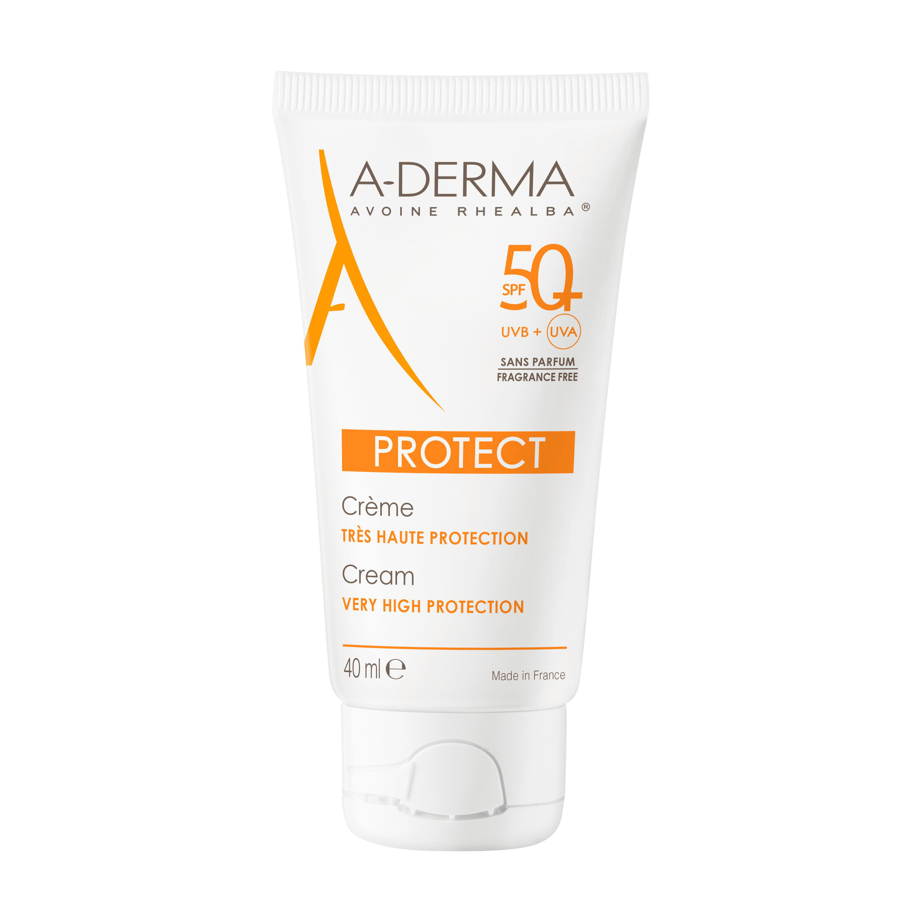 Crème Solaire Haute Protection Spf50+ A derma Le Tube De 40ml