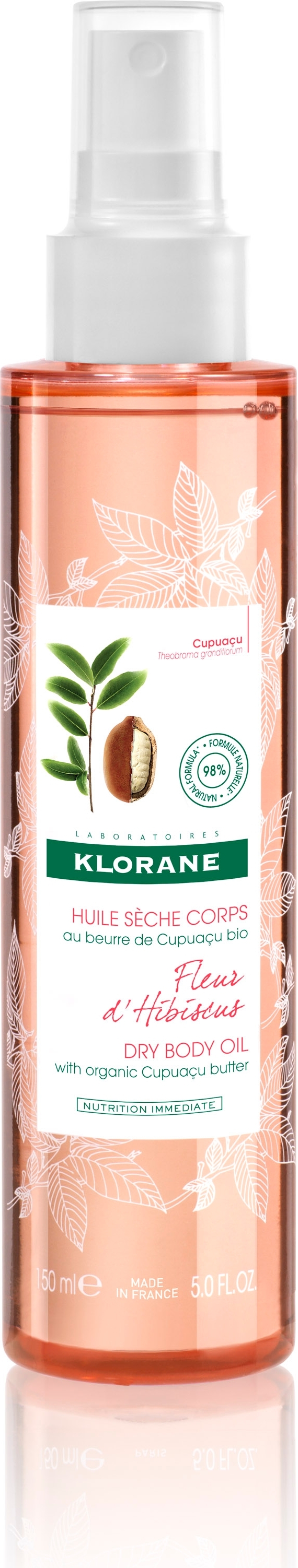 Huile sèche Fleur d’Hibiscus au beurre de Cupuaçu BIO - Corps tous types de peaux 150ml