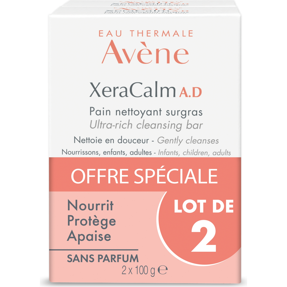 Pain nettoyant surgras - peaux très sèches sujettes à l'eczéma atopique et aux démangeaisons 2X100gr