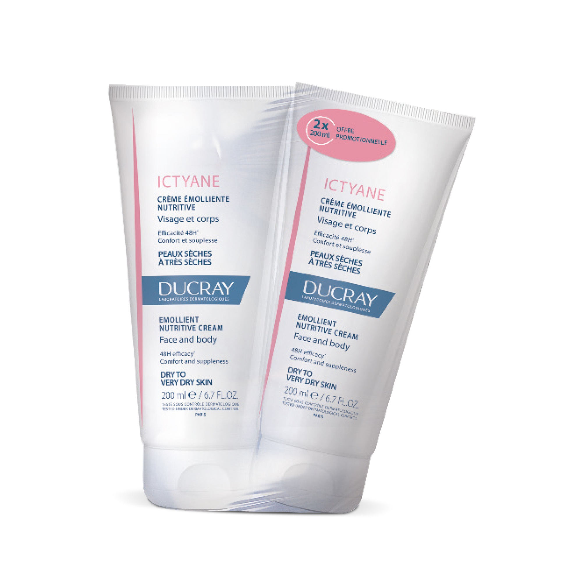 Crème Émolliente Ictyane Nutritive Ducray Les 2 Tubes De 200ml - vue 2